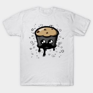 Schnurbartschoko Cupcake Dunkelgrau T-Shirt